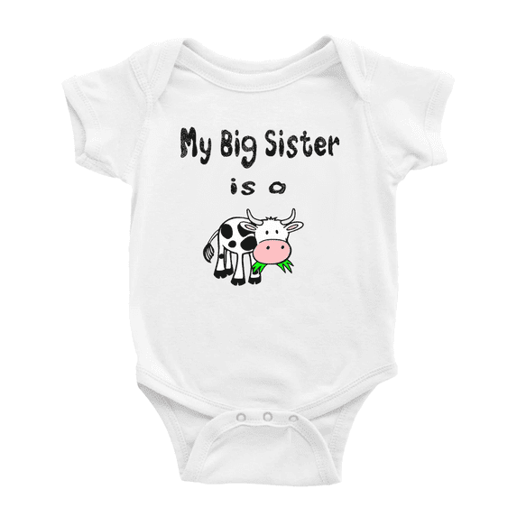 My Big Sister Is A Cow Cute Baby Clothing Bodysuits Boy Girl