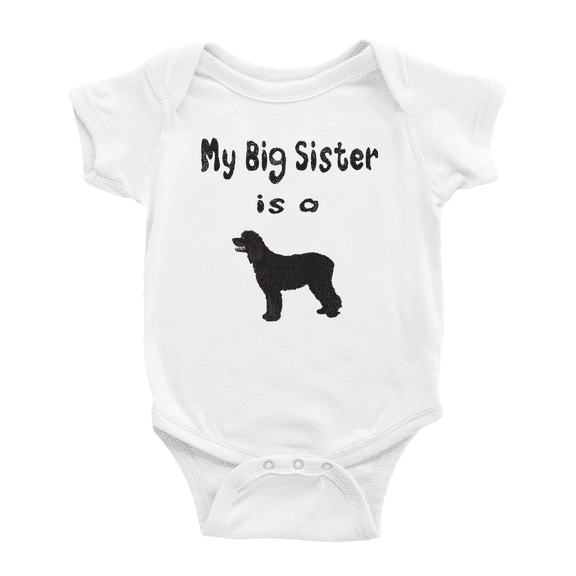 My Big Sister Is A Curly-Coated Retriever Dog Funny Baby Clothing Bodysuits Boy Girl Unisex
