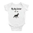 thumbnail image 1 of My Big Sister Is A Doberman Dog Cute Baby Bodysuits Newborn Gift Boy Girl Unisex, 1 of 5
