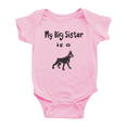thumbnail image 1 of My Big Sister Is A Doberman Dog Cute Baby Bodysuits Newborn Gift Boy Girl Unisex, 1 of 5