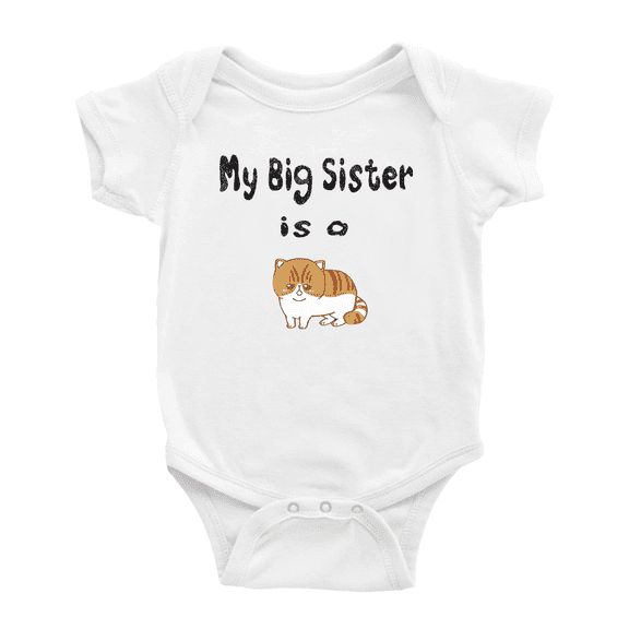 My Big Sister Is A Exotic Shorthair Cat Funny Baby Clothing Bodysuits