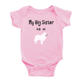 thumbnail image 1 of My Big Sister Is A Great Pyrenees Dog Funny Baby Bodysuits Boy Girl Unisex, 1 of 5