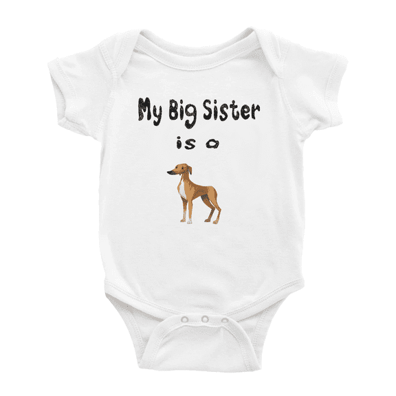 My Big Sister Is A Greyhound Dog Cute Baby Clothing Bodysuits Boy Girl Unisex