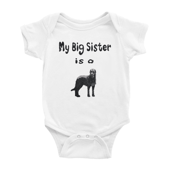 My Big Sister Is A Irish Wolfhound Dog Funny Baby Clothing Bodysuits Boy Girl Unisex