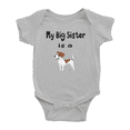 thumbnail image 1 of My Big Sister Is A Jack Russell Terrier Dog Funny Newborn Clothes Boy Girl Unisex, 1 of 5