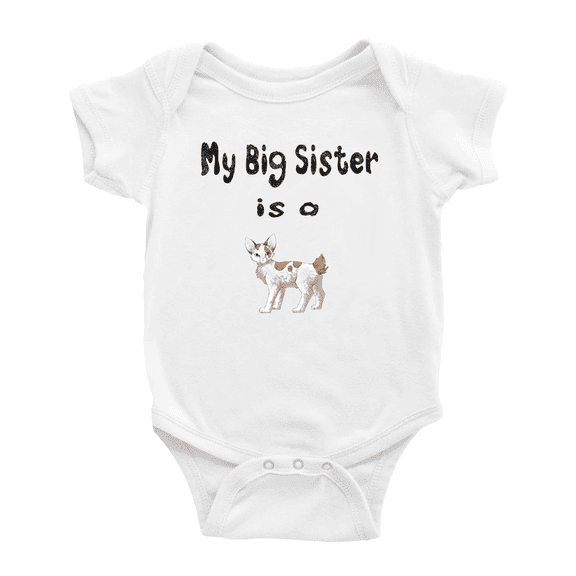 My Big Sister Is A Japanese Bobtail Cat Funny Baby Bodysuit For Boy Girl