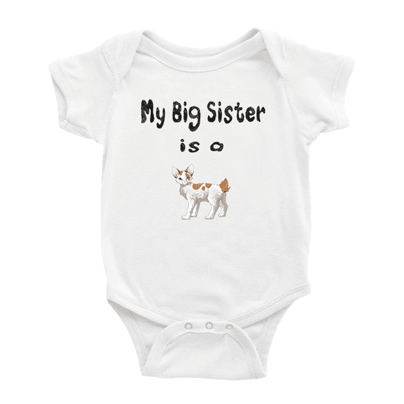 My Big Sister Is A Japanese Bobtail Cat Funny Baby Bodysuit For Boy Girl