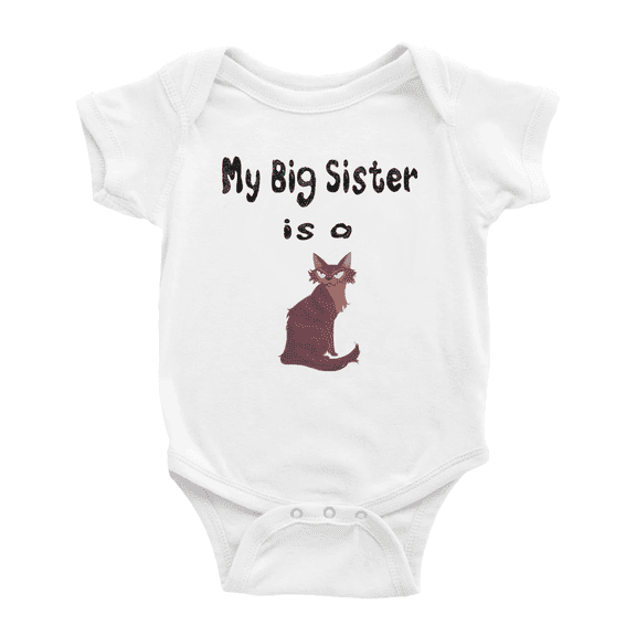 My Big Sister Is A LaPerm Cat Cute Baby Bodysuit For Boy Girl