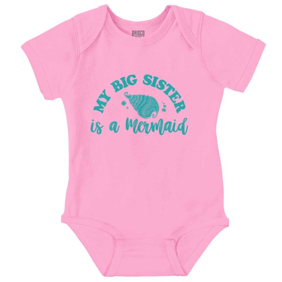 My Big Sister Is A Mermaid Cute Shell Bodysuit Jumper Girls Infant Baby Brisco Brands 12M