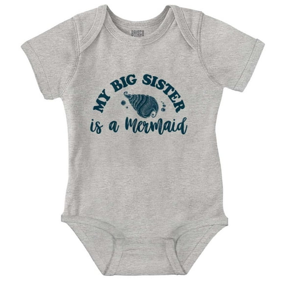 My Big Sister Is A Mermaid Cute Shell Bodysuit Jumper Girls Infant Baby Brisco Brands 6M