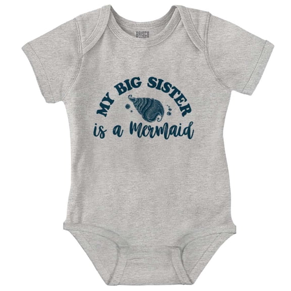 My Big Sister Is A Mermaid Cute Shell Bodysuit Jumper Girls Infant Baby Brisco Brands 6M