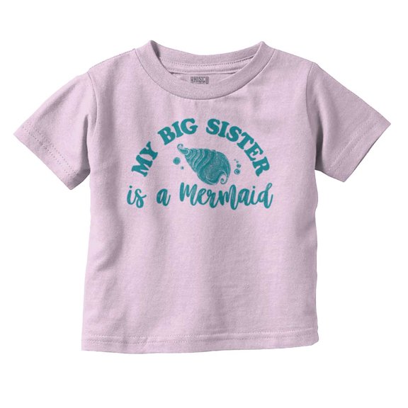 My Big Sister Is A Mermaid Cute Shell Youth T Shirt Tee Girls Infant Toddler Brisco Brands 3T