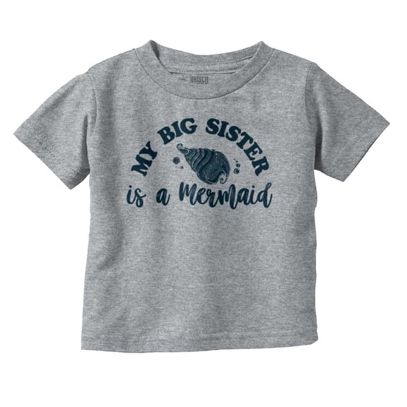 My Big Sister Is A Mermaid Cute Shell Youth T Shirt Tee Girls Infant Toddler Brisco Brands 4T