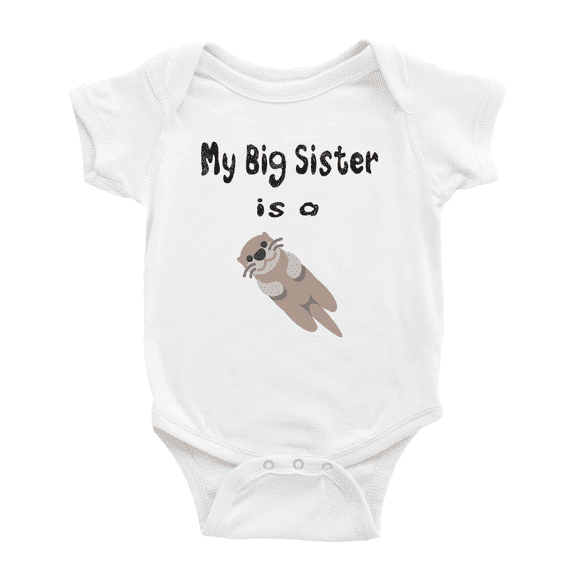 My Big Sister Is A Otter Cute Baby Clothing Bodysuits Boy Girl
