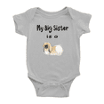 thumbnail image 1 of My Big Sister Is A Pekingese Dog Funny Baby Romper Boy Girl Unisex, 1 of 5