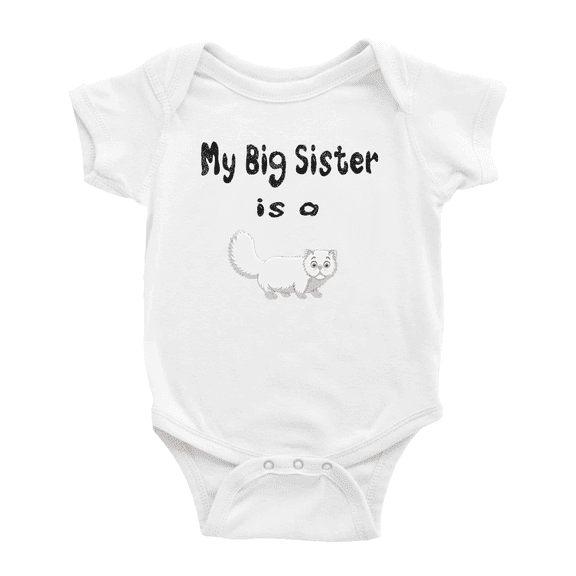 My Big Sister Is A Persian Cat Cute Baby Bodysuit For Boy Girl