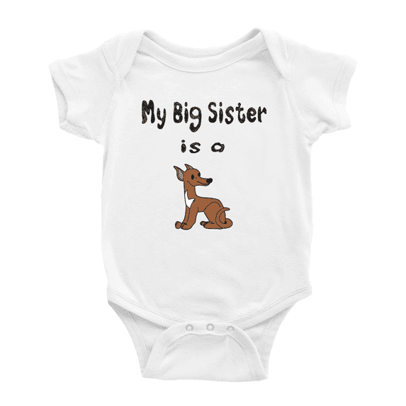 My Big Sister Is A Pharaoh Hound Dog Cute Baby Clothing Bodysuits Boy Girl Unisex