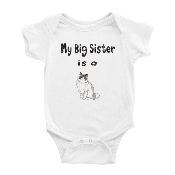 My Big Sister Is A Ragdoll Cat Cute Baby Clothing Bodysuits For Boy Girl
