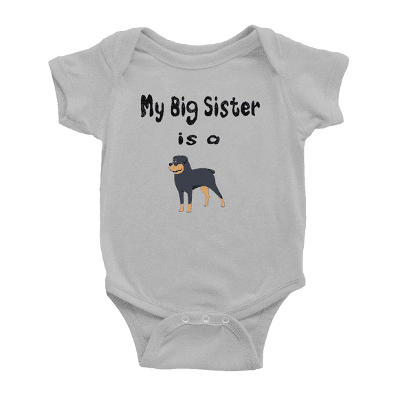 My Big Sister Is A Rottweiler Dog Cute Baby Outfits Bodysuits Boy Girl