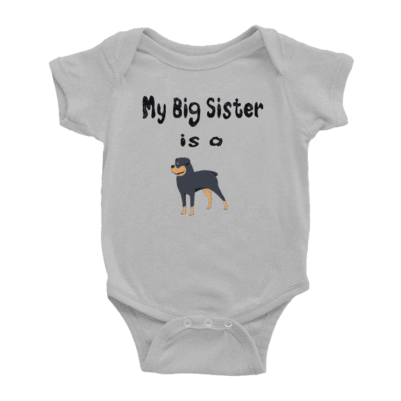 My Big Sister Is A Rottweiler Dog Cute Baby Outfits Bodysuits Boy Girl