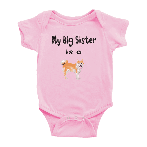 My Big Sister Is A Shiba Inu Dog Funny Baby Rompers Boy Girl Bodysuits