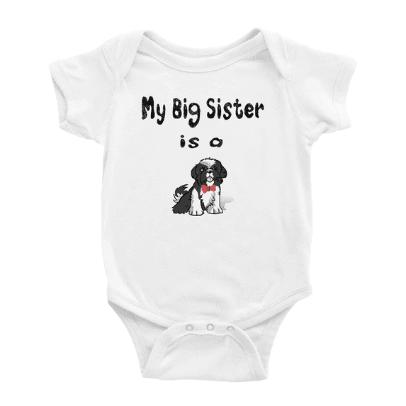 My Big Sister Is A Shih Tzu Dog Cute Baby Romper Boy Girl Unisex