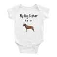 thumbnail image 1 of My Big Sister Is A Staffordshire Bull Terrier Dog Cute Baby Clothing Bodysuits Boy Girl Unisex, 1 of 5