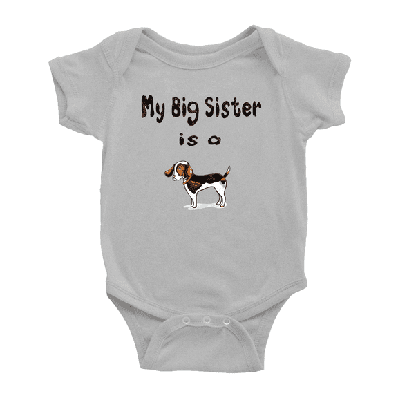 My Big Sister Is A Treeing Walker Coonhound Dog Cute Baby Clothing Bodysuits Boy Girl Unisex