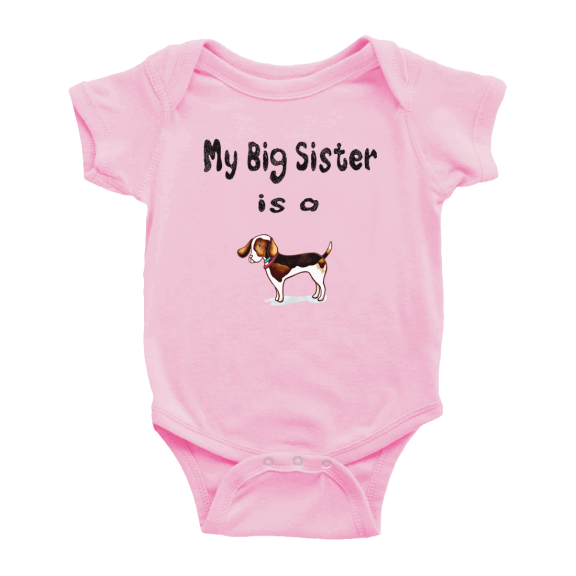 My Big Sister Is A Treeing Walker Coonhound Dog Cute Baby Clothing Bodysuits Boy Girl Unisex