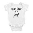 thumbnail image 1 of My Big Sister Is A Weimaraner Dog Cute Baby Bodysuit Boy Girl Unisex Baby Clothes, 1 of 5