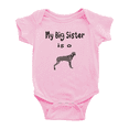 thumbnail image 1 of My Big Sister Is A Weimaraner Dog Cute Baby Bodysuit Boy Girl Unisex Baby Clothes, 1 of 5
