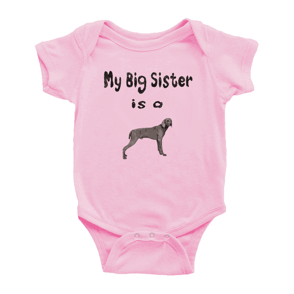 My Big Sister Is A Weimaraner Dog Cute Baby Bodysuit Boy Girl Unisex Baby Clothes
