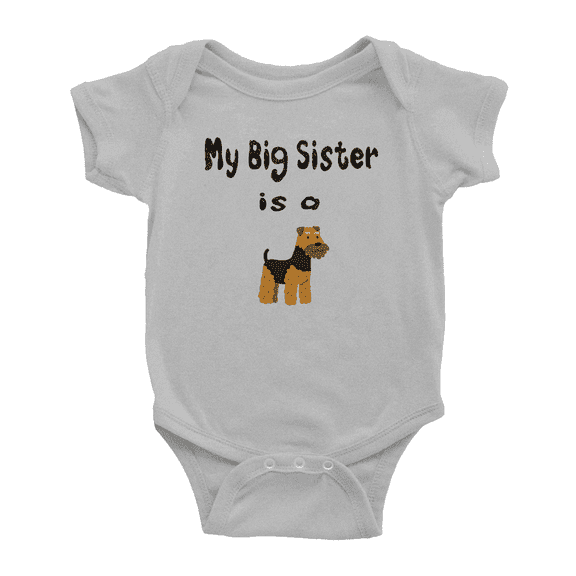 My Big Sister Is A Welsh Terrier Dog Funny Baby Clothing Bodysuits Boy Girl Unisex
