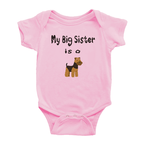 My Big Sister Is A Welsh Terrier Dog Funny Baby Clothing Bodysuits Boy Girl Unisex