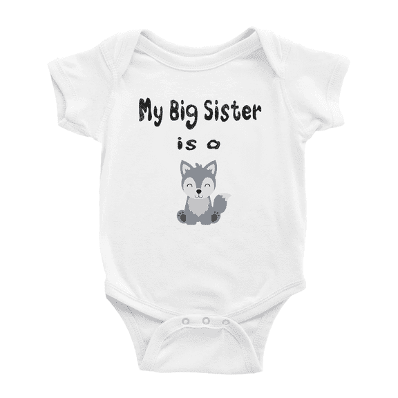 My Big Sister Is A Wolf Cute Baby Clothing Boy Girl