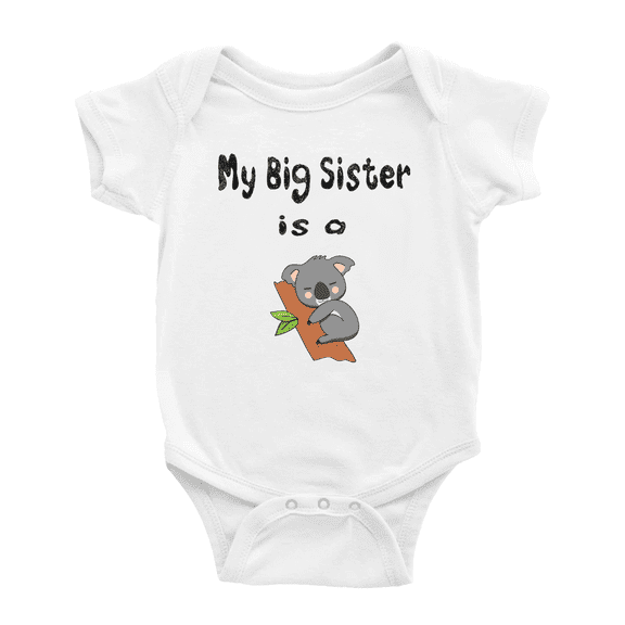 My Big Sister Is A koala Funny Baby Bodysuit Boy Girl