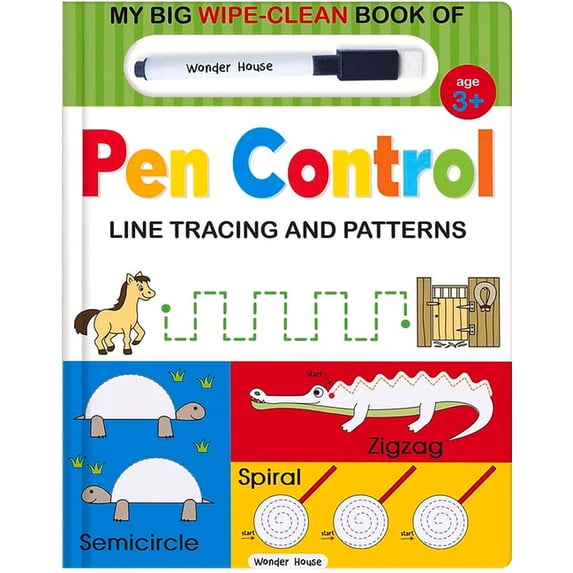 My Big Wipe and Clean Book of Pen Control for Kids: Line Tracing and Patterns, (Board Book)