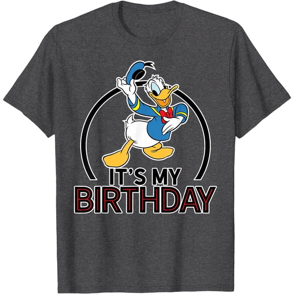 My Birthday Donald Party DTG Print Unisex T-Shirt,Dark Heather Grey Color,Size 3XL