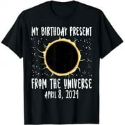 SANIFER My Birthday Total Solar Eclipse 2024 April 8 Men Women Kids T-Shirt