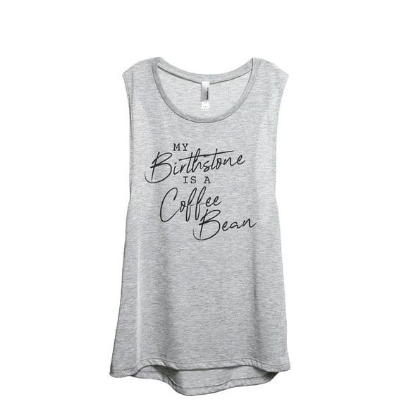 My Birthstone Is A Coffee Bean Women's Fashion Sleeveless Muscle Workout Yoga Tank Top Sport Grey Small