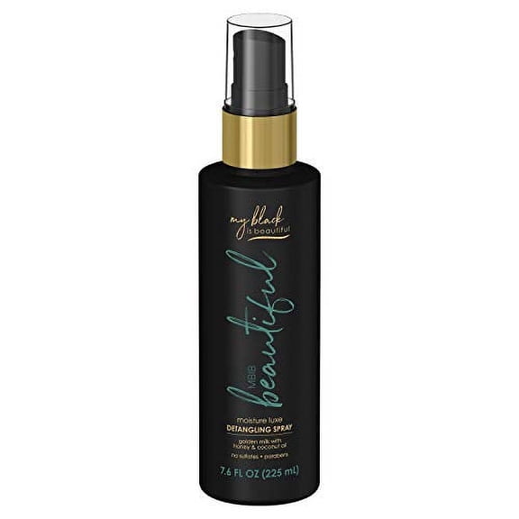 My Black is Beautiful Detangler Spray, Sulfate Free, for Curly and Coily Hair with Coconut Oil, Honey and Turmeric, 7.6 fl oz