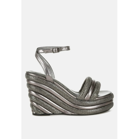 My Bliss Rhinestone Studded Wedge Sandals