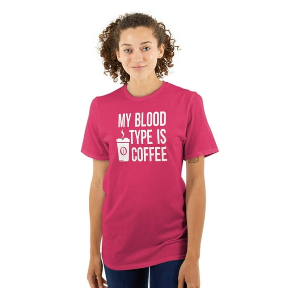 My Blood Type Coffee Caffeine Addict Women's Plus Size Graphic Tee Brisco Brands 2X