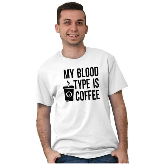 My Blood Type Coffee Caffeine Addict Women's Graphic T Shirt Tees Brisco Brands X