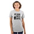 thumbnail image 1 of My Blood Type Coffee Caffeine Addict Women's Plus Size Graphic Tee Brisco Brands 5X, 1 of 4