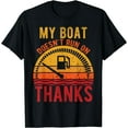 thumbnail image 1 of My Boat Doesn't Run on Thanks Funny Boating Vintage T-Shirt Black Large, 1 of 4