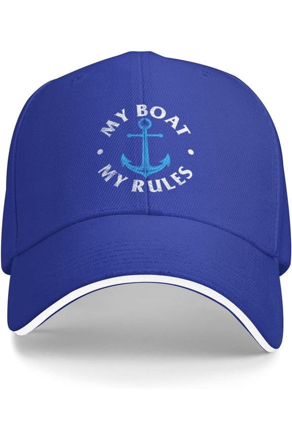 My Boat My Rules Funny Captain Boating Baseball Cap Women Cowboy Hat Trucker Hat Men Dad Hat Snapback Hat Black