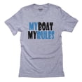 thumbnail image 1 of My Boat My Rules - Large Comic Print Colorful Men's Grey T-Shirt, 1 of 2