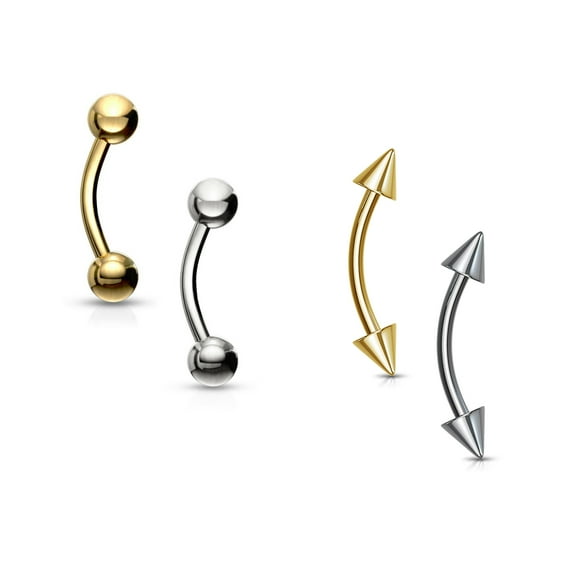Spike And Ball Curved Barbells Body Piercing Jewelry