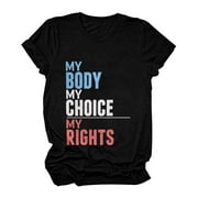 SCKARLE My Body My Choice My Rights - Womens Feminist T-Shirt Pro Choice Abortion Rights